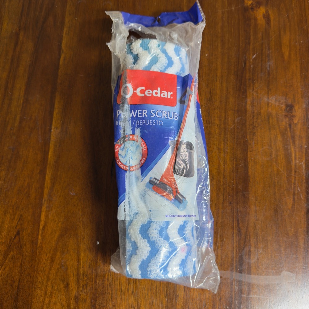 O-Cedar Power Scrub Roller Mop Refill Blue Wave Microfiber Replacement Head